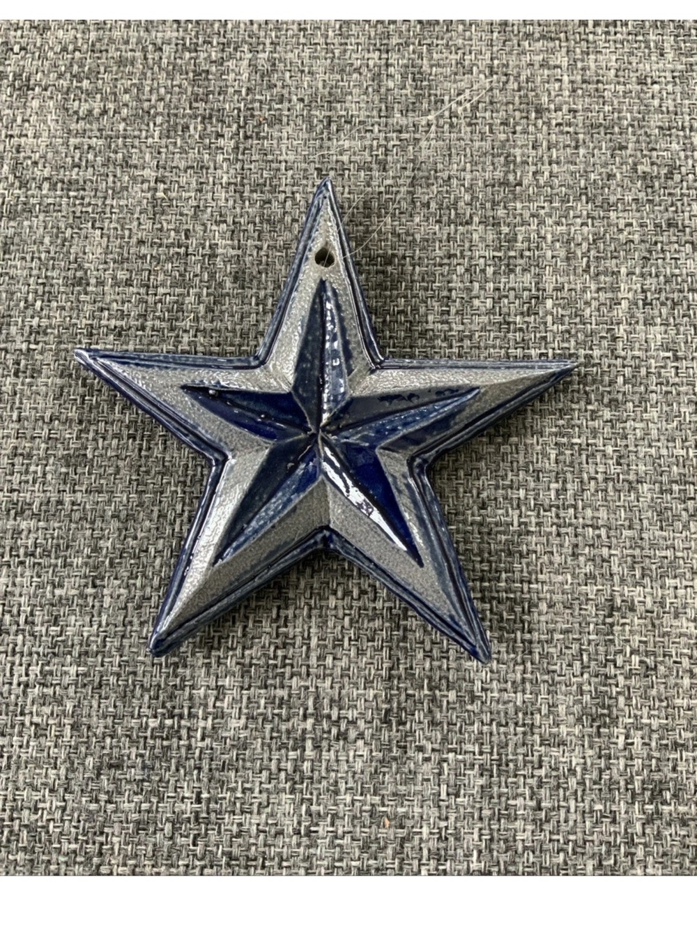Salt Glaze Pottery Star Christmas Ornament